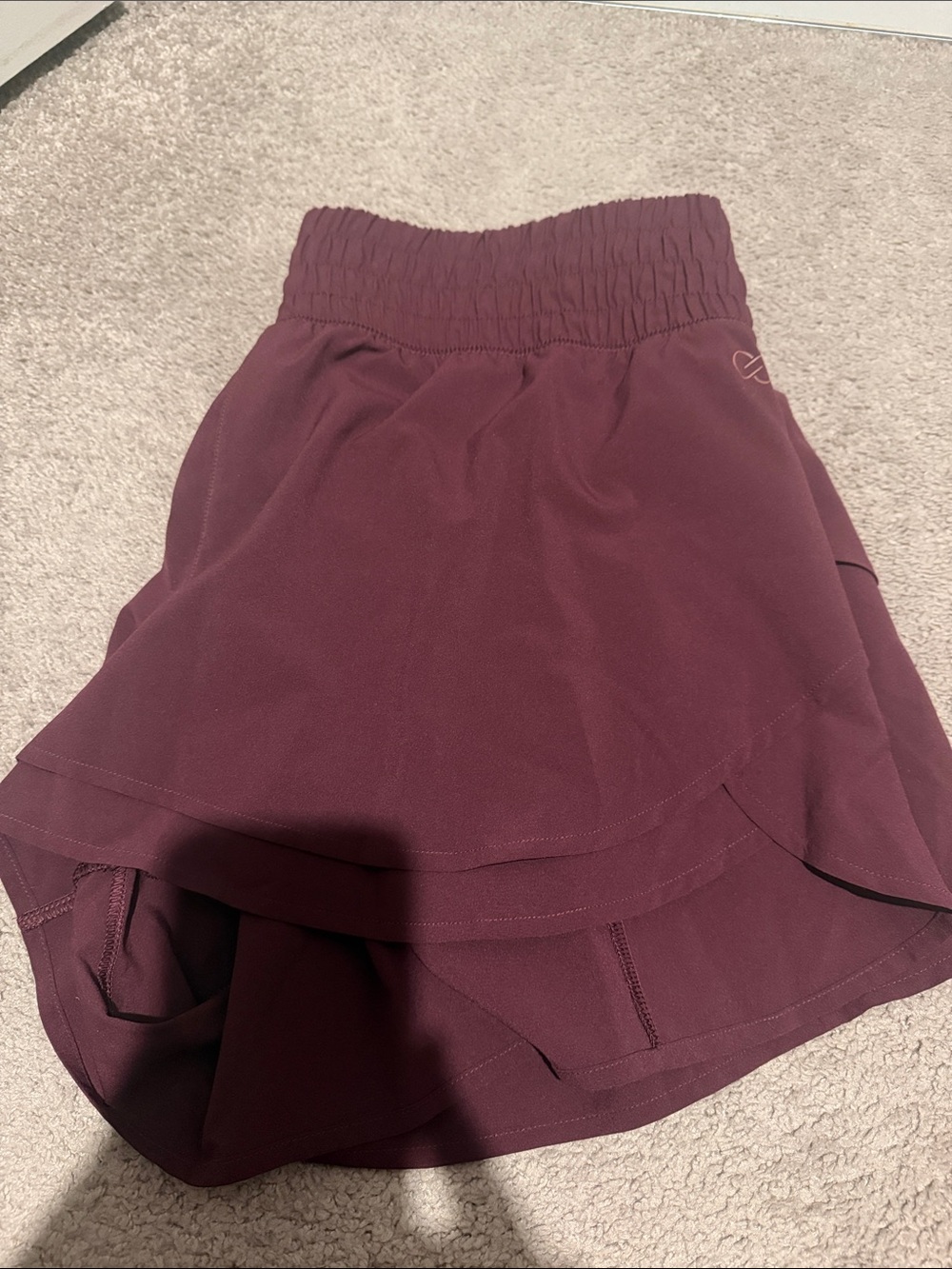 Women’s Maroon Athletic Skort with Elastic Waist